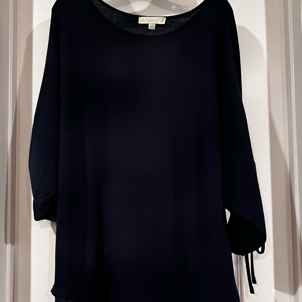 Navy sweater with drawstring sleeves size 1x